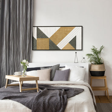 Modern- Geometric Wood Wall Art- Vertical Wood Wall Art Panel