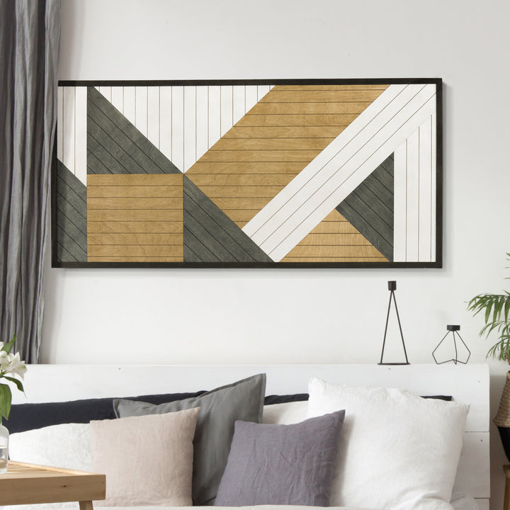 Modern- Geometric Wood Wall Art- Vertical Wood Wall Art Panel